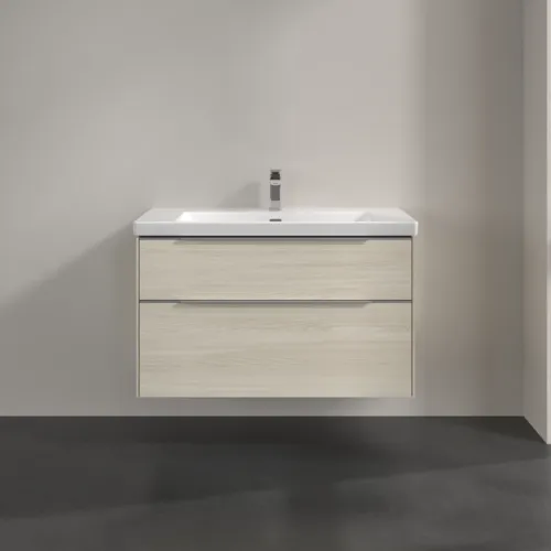 VILLEROY BOCH Subway 3.0 Vanity unit, s osvětlením, 2 výsuvy, 973 x 576 x 478 mm, bílý dub #C570L0AA, obrázek 3