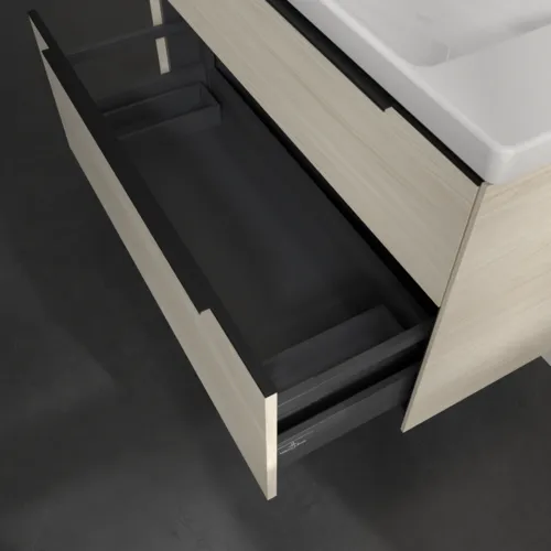 VILLEROY BOCH Subway 3.0 Vanity unit, s osvětlením, 2 výsuvy, 973 x 576 x 478 mm, bílý dub #C570L1AA, obrázek 7