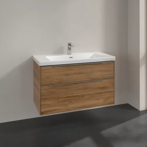 VILLEROY BOCH Subway 3.0 Vanity unit, 2 výsuvy, 973 x 576 x 478 mm, dub Kansas #C57000RH, obrázek 2