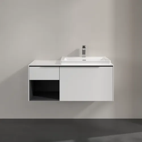 VILLEROY BOCH Subway 3.0 Vanity unit, 2 výsuvy, 1001 x 423 x 516 mm, čistě bílá / čistě bílá #C57101VF, obrázek 3