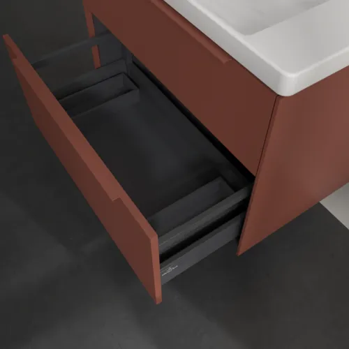 VILLEROY BOCH Subway 3.0 Vanity unit, s osvětlením, 2 výsuvy, 772 x 576 x 478 mm, vínově červená #C574L2AH, obrázek 7