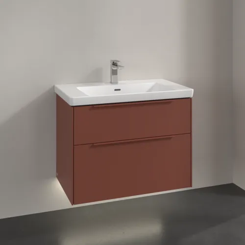 VILLEROY BOCH Subway 3.0 Vanity unit, s osvětlením, 2 výsuvy, 772 x 576 x 478 mm, vínově červená #C574L2AH, obrázek 2
