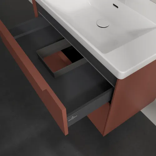 VILLEROY BOCH Subway 3.0 Vanity unit, s osvětlením, 2 výsuvy, 772 x 576 x 478 mm, vínově červená #C574L2AH, obrázek 8