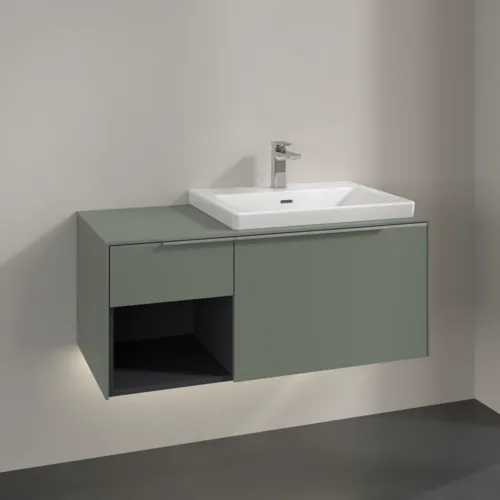 VILLEROY BOCH Subway 3.0 Vanity unit, s osvětlením, 2 výsuvy, 1001 x 423 x 516 mm, Soft Green / Soft Green #C571L0AF, obrázek 2