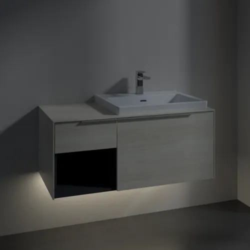 VILLEROY BOCH Subway 3.0 Vanity unit, s osvětlením, 2 výsuvy, 1001 x 423 x 516 mm, bílý dub / bílý dub #C571L0AA, obrázek 5
