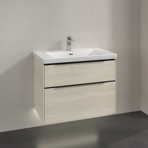 VILLEROY BOCH Subway 3.0 Vanity unit, s osvětlením, 2 výsuvy, 772 x 576 x 478 mm, bílý dub #C574L1AA, obrázek 2