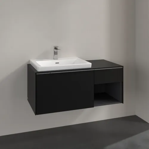 VILLEROY BOCH Subway 3.0 Vanity unit, 2 výsuvy, 1001 x 423 x 516 mm, Volcano Black / Volcano Black #C57200VL, obrázek 2