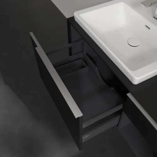 VILLEROY BOCH Subway 3.0 Vanity unit, 2 výsuvy, 1001 x 423 x 516 mm, Volcano Black / Volcano Black #C57200VL, obrázek 6