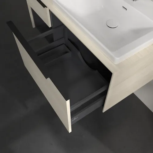VILLEROY BOCH Subway 3.0 Vanity unit, s osvětlením, 2 výsuvy, 1001 x 423 x 516 mm, bílý dub / bílý dub #C571L1AA, obrázek 7