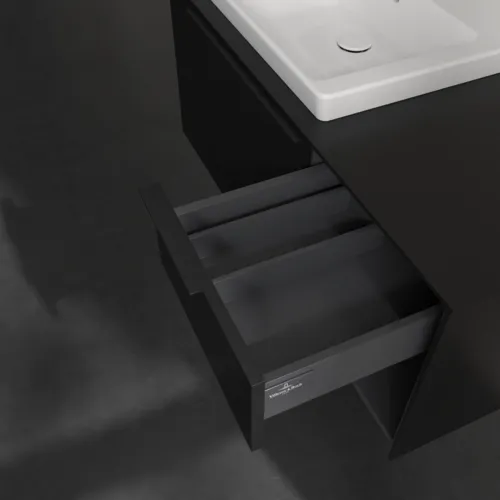 VILLEROY BOCH Subway 3.0 Vanity unit, 2 výsuvy, 1001 x 423 x 516 mm, Volcano Black / Volcano Black #C57201VL, obrázek 7