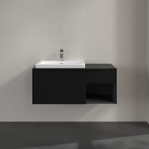 VILLEROY BOCH Subway 3.0 Vanity unit, 2 výsuvy, 1001 x 423 x 516 mm, Volcano Black / Volcano Black #C57201VL, obrázek 3
