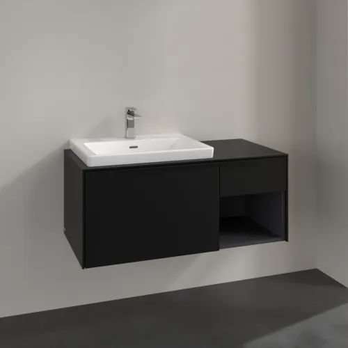 VILLEROY BOCH Subway 3.0 Vanity unit, 2 výsuvy, 1001 x 423 x 516 mm, Volcano Black / Volcano Black #C57201VL, obrázek 2