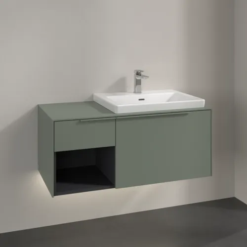 VILLEROY BOCH Subway 3.0 Vanity unit, s osvětlením, 2 výsuvy, 1001 x 423 x 516 mm, Soft Green / Soft Green #C571L2AF, obrázek 2