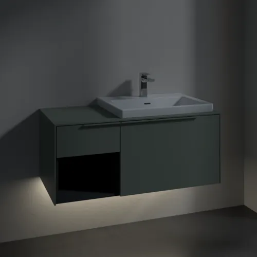 VILLEROY BOCH Subway 3.0 Vanity unit, s osvětlením, 2 výsuvy, 1001 x 423 x 516 mm, Soft Green / Soft Green #C571L2AF, obrázek 5