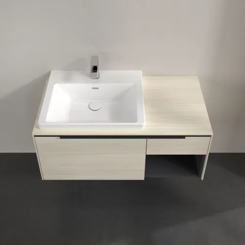 VILLEROY BOCH Subway 3.0 Vanity unit, s osvětlením, 2 výsuvy, 1001 x 423 x 516 mm, bílý dub / bílý dub #C572L1AA, obrázek 4