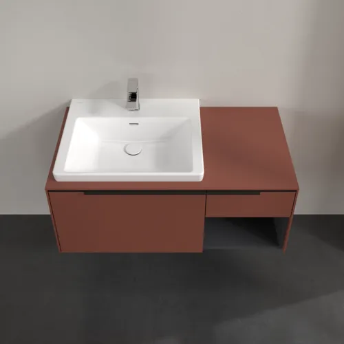 VILLEROY BOCH Subway 3.0 Vanity unit, s osvětlením, 2 výsuvy, 1001 x 423 x 516 mm, Vínově červená / Vínově červená #C572L1AH, obrázek 4