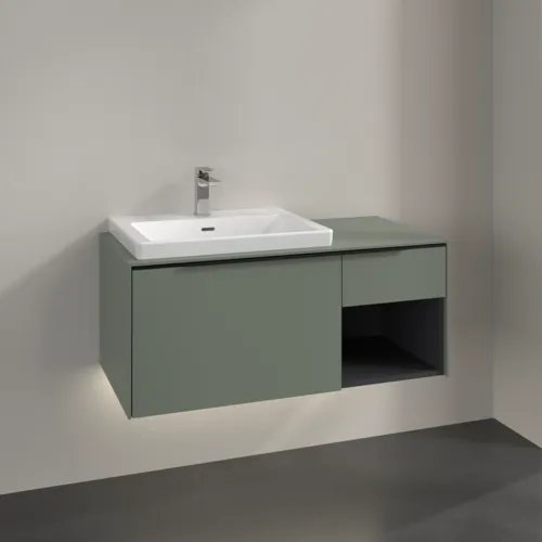 VILLEROY BOCH Subway 3.0 Vanity unit, s osvětlením, 2 výsuvy, 1001 x 423 x 516 mm, Soft Green / Soft Green #C572L1AF, obrázek 2