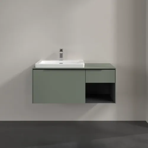 VILLEROY BOCH Subway 3.0 Vanity unit, s osvětlením, 2 výsuvy, 1001 x 423 x 516 mm, Soft Green / Soft Green #C572L1AF, obrázek 3