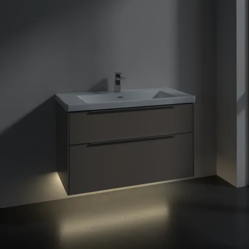 VILLEROY BOCH Subway 3.0 Vanity unit, s osvětlením, 2 výsuvy, 973 x 576 x 478 mm, taupe #C570L0VM, obrázek 5