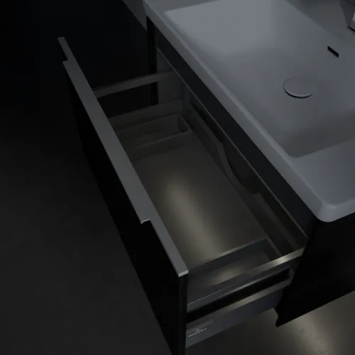 VILLEROY BOCH Subway 3.0 Vanity unit, s osvětlením, 1 zásuvka, 772 x 429 x 478 mm, černý dub #C573L0AB, obrázek 8
