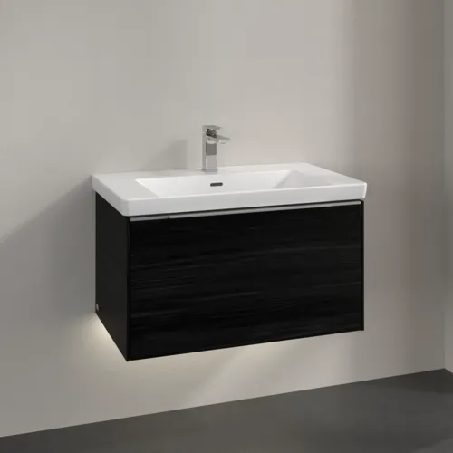VILLEROY BOCH Subway 3.0 Vanity unit, s osvětlením, 1 zásuvka, 772 x 429 x 478 mm, černý dub #C573L0AB, obrázek 2