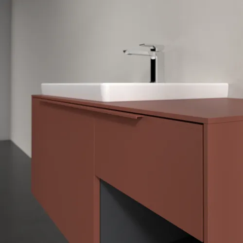 VILLEROY BOCH Subway 3.0 Vanity unit, s osvětlením, 2 výsuvy, 1001 x 423 x 516 mm, Vínově červená / Vínově červená #C572L2AH, obrázek 6