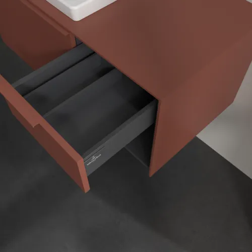 VILLEROY BOCH Subway 3.0 Vanity unit, s osvětlením, 2 výsuvy, 1001 x 423 x 516 mm, Vínově červená / Vínově červená #C572L2AH, obrázek 8