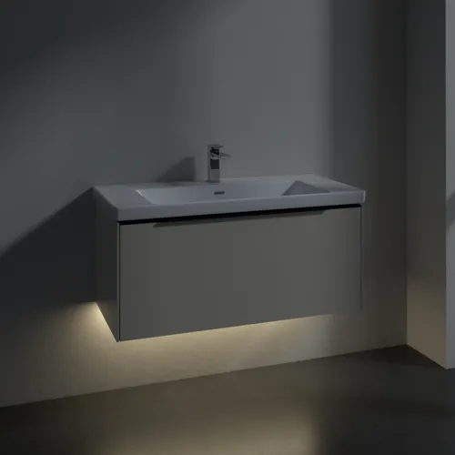 VILLEROY BOCH Subway 3.0 Vanity unit, s osvětlením, 1 zásuvka, 973 x 429 x 478 mm, Cashmere Grey #C569L1VN, obrázek 5