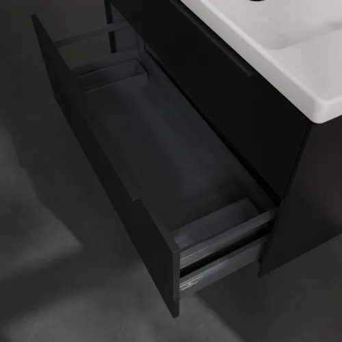 VILLEROY BOCH Subway 3.0 Vanity unit, s osvětlením, 2 výsuvy, 973 x 576 x 478 mm, Volcano Black #C570L1VL, obrázek 7