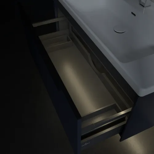 VILLEROY BOCH Subway 3.0 Vanity unit, s osvětlením, 1 zásuvka, 973 x 429 x 478 mm, Marine Blue #C569L1VQ, obrázek 8