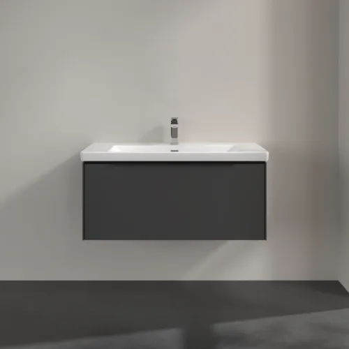 VILLEROY BOCH Subway 3.0 Vanity unit, s osvětlením, 1 zásuvka, 973 x 429 x 478 mm, grafitová barva #C569L1VR, obrázek 3