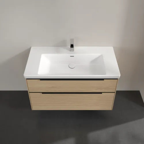 VILLEROY BOCH Subway 3.0 Vanity unit, s osvětlením, 2 výsuvy, 973 x 576 x 478 mm, severský dub #C570L1VJ, obrázek 4