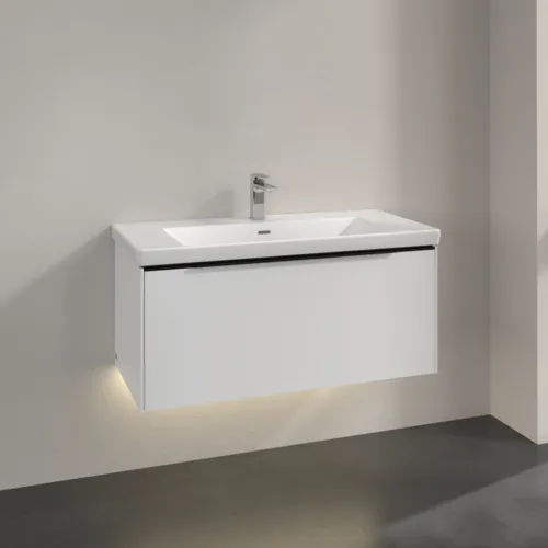 VILLEROY BOCH Subway 3.0 Vanity unit, s osvětlením, 1 zásuvka, 973 x 429 x 478 mm, čistě bílá #C569L1VF, obrázek 2