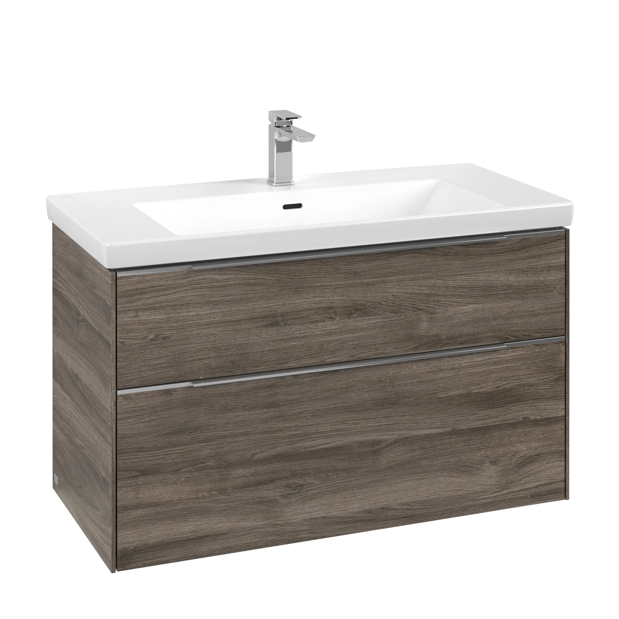 VILLEROY BOCH Subway 3.0 Vanity unit, s osvětlením, 2 výsuvy, 973 x 576 x 478 mm, Stone Oak #C570L0RK