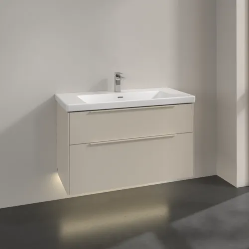 VILLEROY BOCH Subway 3.0 Vanity unit, s osvětlením, 2 výsuvy, 973 x 576 x 478 mm, Cashmere Grey #C570L2VN, obrázek 2