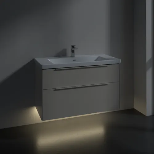 VILLEROY BOCH Subway 3.0 Vanity unit, s osvětlením, 2 výsuvy, 973 x 576 x 478 mm, Cashmere Grey #C570L2VN, obrázek 5