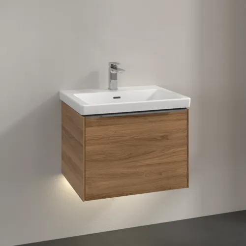 VILLEROY BOCH Subway 3.0 Vanity unit, s osvětlením, 1 zásuvka, 572 x 429 x 478 mm, dub Kansas #C577L0RH, obrázek 2