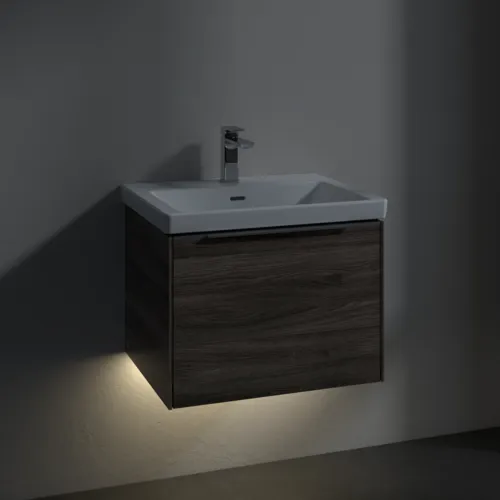 VILLEROY BOCH Subway 3.0 Vanity unit, s osvětlením, 1 zásuvka, 572 x 429 x 478 mm, Stone Oak #C577L0RK, obrázek 5