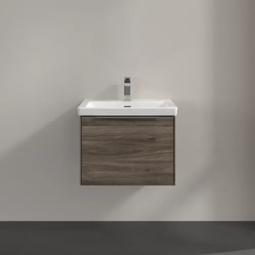 VILLEROY BOCH Subway 3.0 Vanity unit, s osvětlením, 1 zásuvka, 572 x 429 x 478 mm, Stone Oak #C577L0RK, obrázek 3