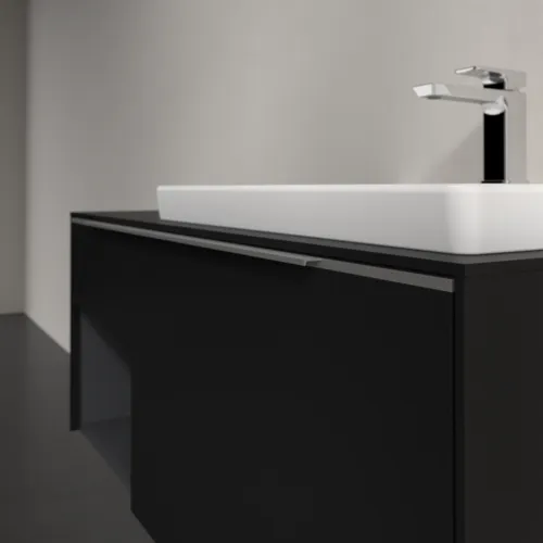 VILLEROY BOCH Subway 3.0 Vanity unit, s osvětlením, 2 výsuvy, 1001 x 423 x 516 mm, Volcano Black / Volcano Black #C571L0VL, obrázek 6