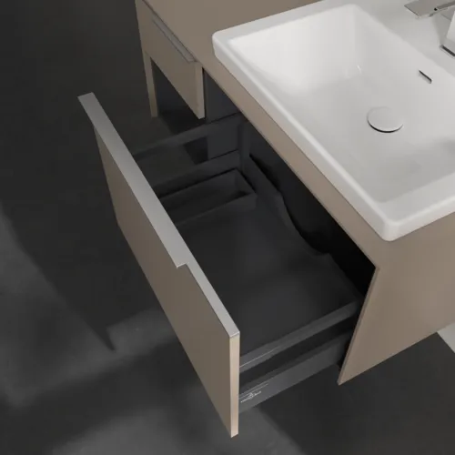 VILLEROY BOCH Subway 3.0 Vanity unit, s osvětlením, 2 výsuvy, 1001 x 423 x 516 mm, taupe / taupe #C571L0VM, obrázek 7