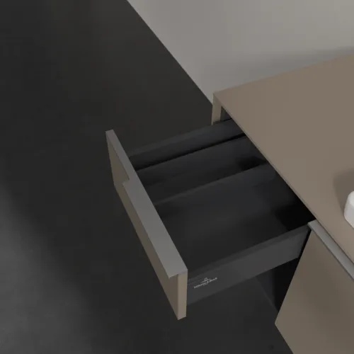 VILLEROY BOCH Subway 3.0 Vanity unit, s osvětlením, 2 výsuvy, 1001 x 423 x 516 mm, taupe / taupe #C571L0VM, obrázek 8
