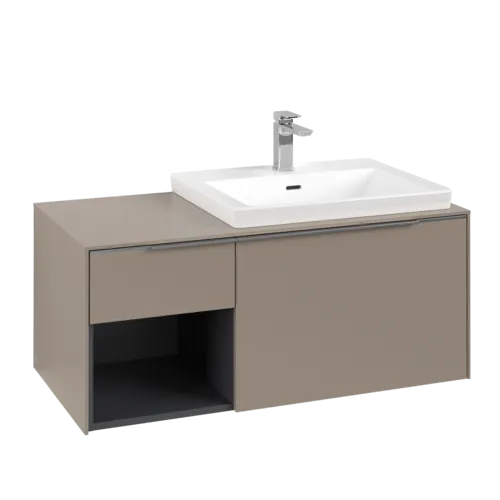 VILLEROY BOCH Subway 3.0 Vanity unit, s osvětlením, 2 výsuvy, 1001 x 423 x 516 mm, taupe / taupe #C571L0VM