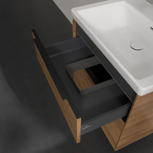 VILLEROY BOCH Subway 3.0 Vanity unit, s osvětlením, 2 výsuvy, 622 x 576 x 478 mm, dub Kansas #C576L1RH, obrázek 8