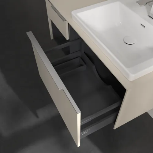 VILLEROY BOCH Subway 3.0 Vanity unit, s osvětlením, 2 výsuvy, 1001 x 423 x 516 mm, Cashmere Grey / Cashmere Grey #C571L0VN, obrázek 7