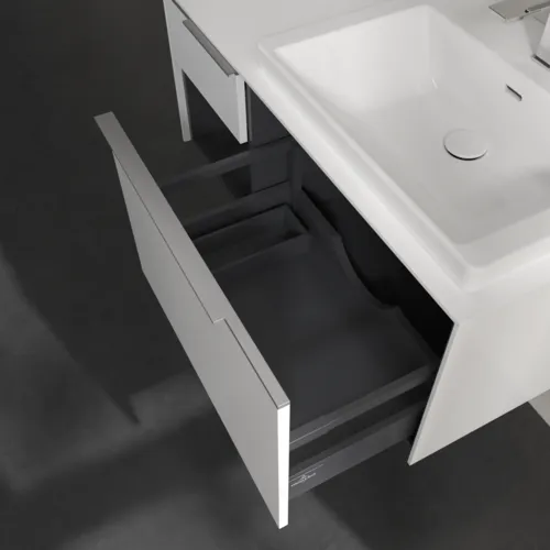 VILLEROY BOCH Subway 3.0 Vanity unit, s osvětlením, 2 výsuvy, 1001 x 423 x 516 mm, Brilliant White / Brilliant White #C571L0VE, obrázek 7