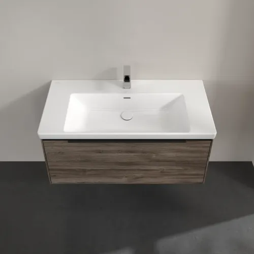 VILLEROY BOCH Subway 3.0 Vanity unit, s osvětlením, 1 zásuvka, 973 x 429 x 478 mm, Stone Oak #C569L1RK, obrázek 4
