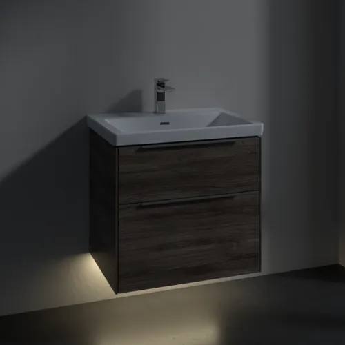 VILLEROY BOCH Subway 3.0 Vanity unit, s osvětlením, 2 výsuvy, 622 x 576 x 478 mm, Stone Oak #C576L0RK, obrázek 5
