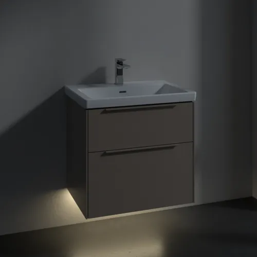 VILLEROY BOCH Subway 3.0 Vanity unit, s osvětlením, 2 výsuvy, 622 x 576 x 478 mm, taupe #C576L2VM, obrázek 5