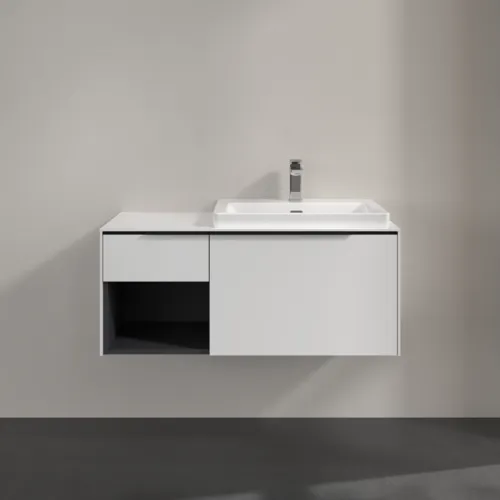 VILLEROY BOCH Subway 3.0 Vanity unit, s osvětlením, 2 výsuvy, 1001 x 423 x 516 mm, Brilliant White / Brilliant White #C571L1VE, obrázek 3
